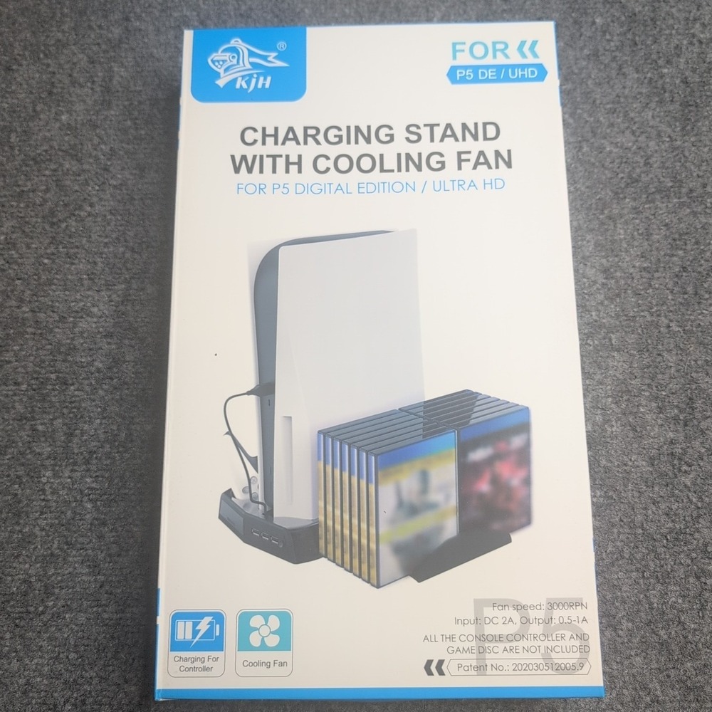 Vertical Stand with Cooling Fan and Dual‎ Controller Charging Station for PS5